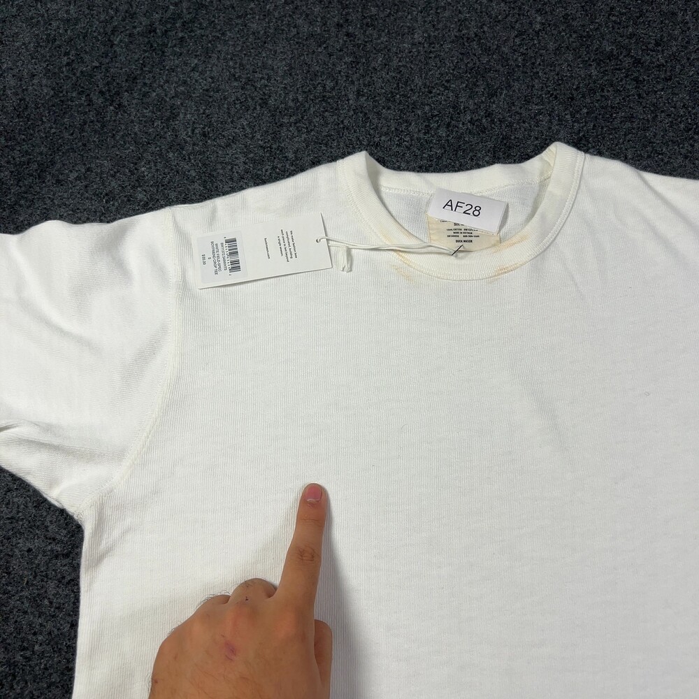 Buck Mason White Field-Spec Boyfriend Crop Tee Womens Sz Small NWI Msrp55 [AF28] - Picture 9 of 16